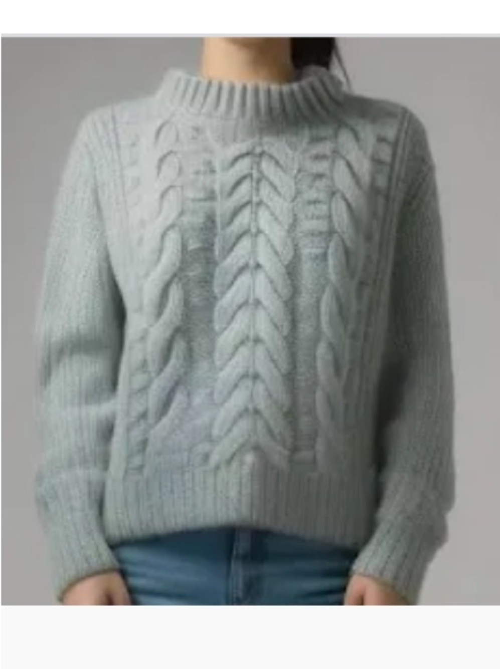 a new day Cable Knit Crewneck Sweater - Light Teal, Size XSmall, Good Condition